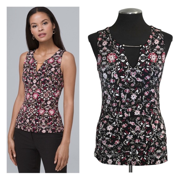 White House Black Market - Sleeveless Pullover Floral Top – Extra Small XS - Picture 9 of 11